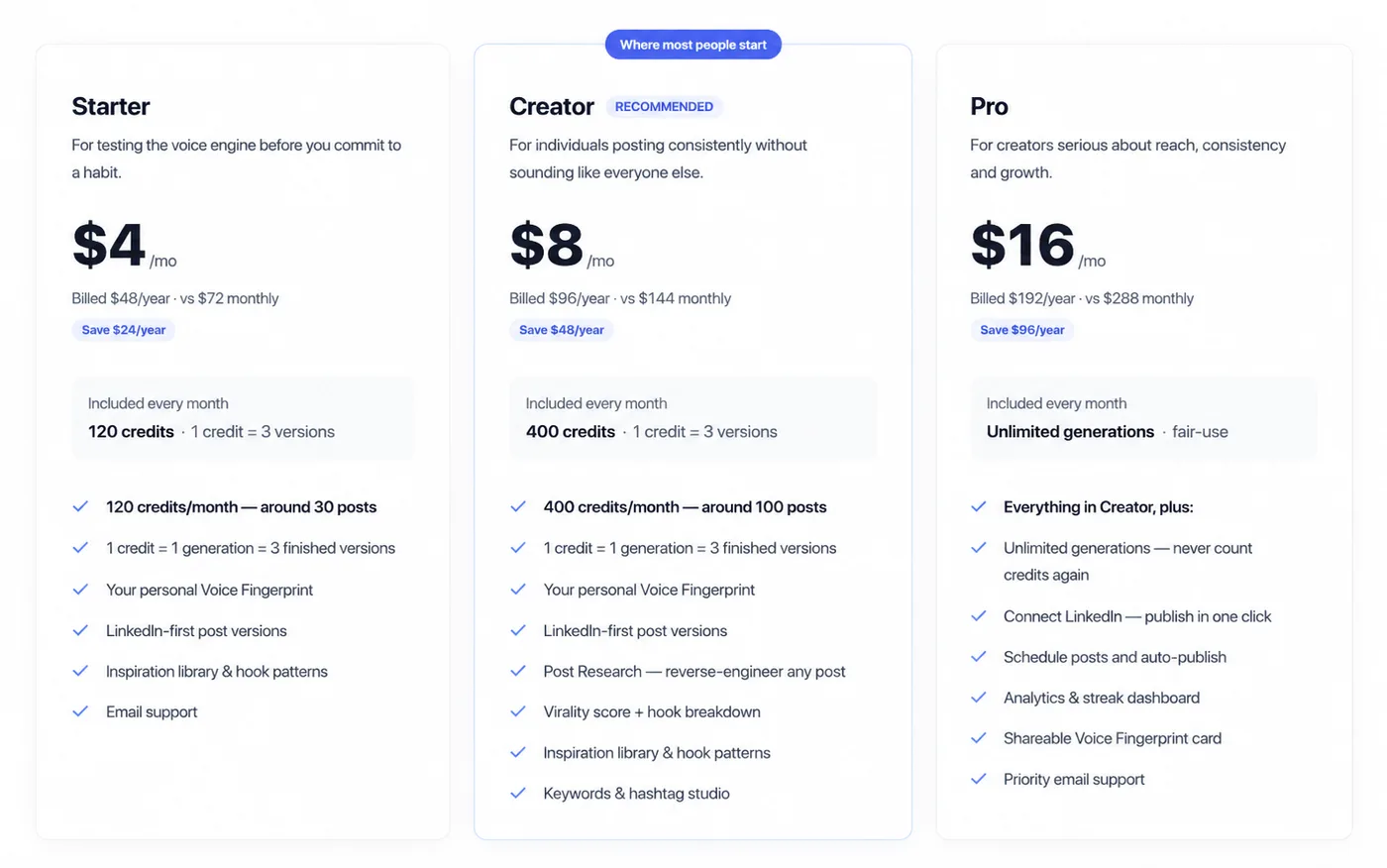 PostPro AI — Pricing plans